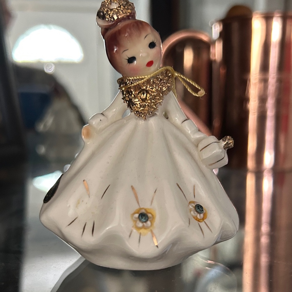 Vintage Ceramic Figurine with Gold Accents Josef December Angel